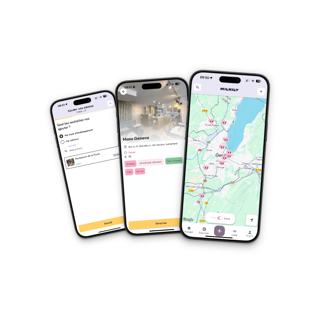 Milkily — L'application pour les parents à la recherche de lieux adaptés aux enfants