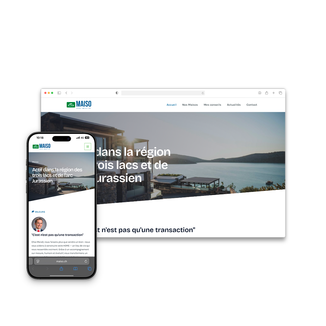Capture du site Maiso — page d'accueil immobilier