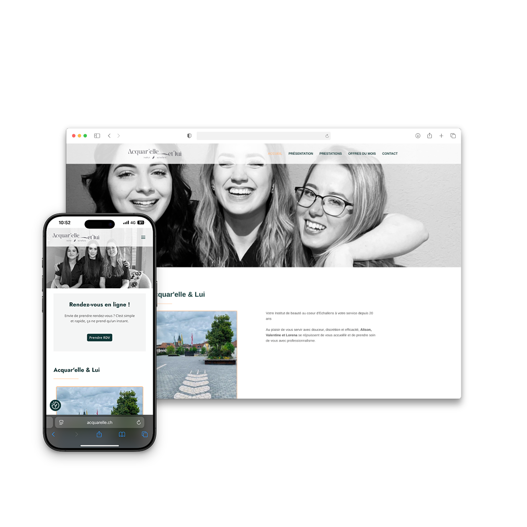 Acquar'elle & Lui — Site web pour institut de beauté